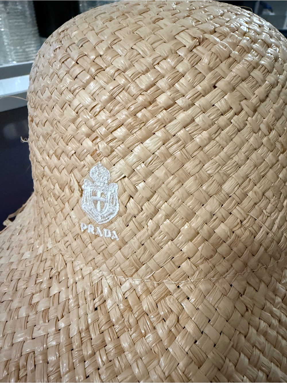 Prada raffia baseball hat size medium worn once like new - Picture 5 of 8